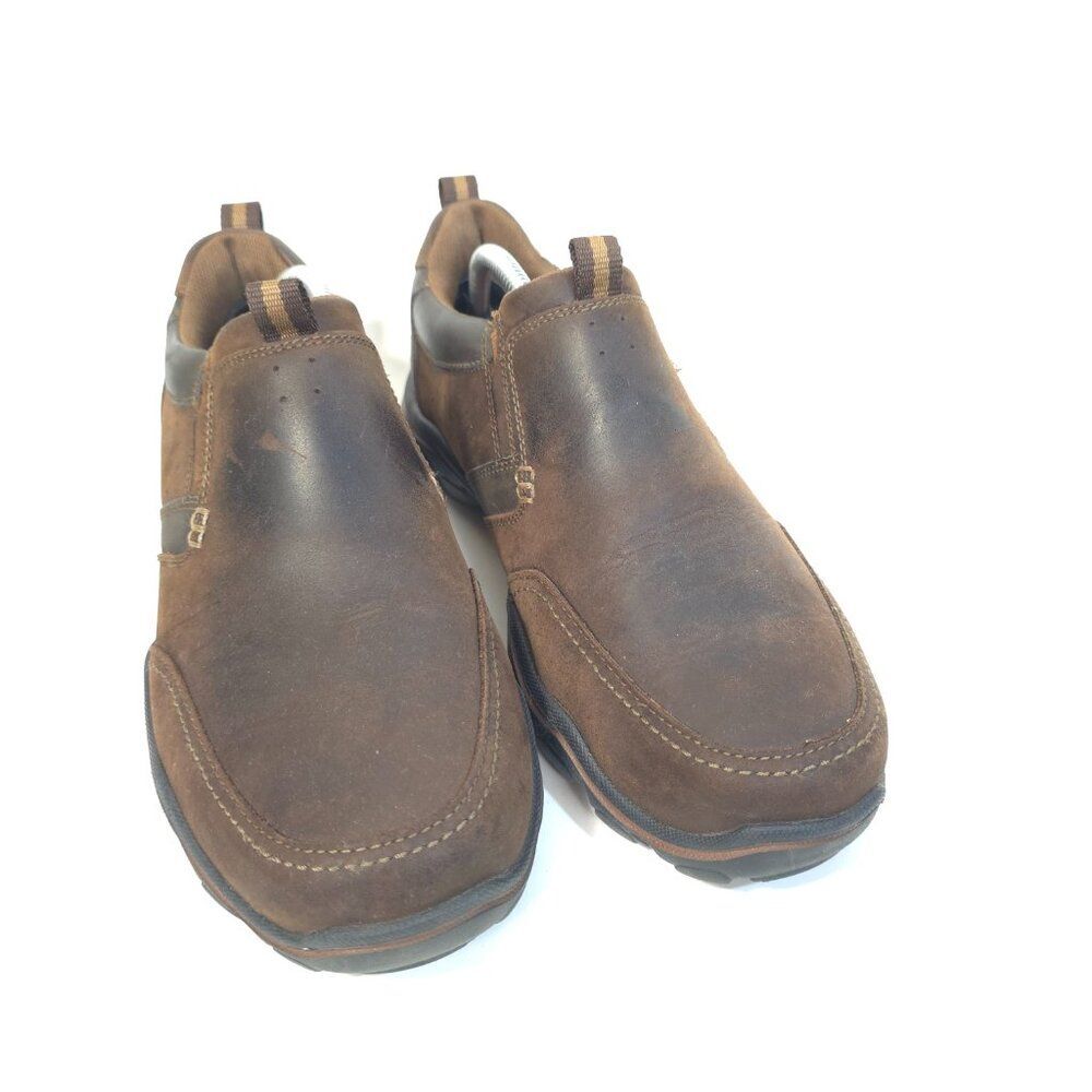 Skechers Relaxed Fit Montz Devent Men's Slip-On Shoes Brown Size 9 Leather 64440